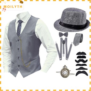 Moilyth เครื่องแต่งกายคอสเพลย์ 1920s Y-Back Suspenders หมวกปาร์ตี้