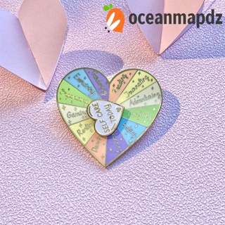 Oceanmapdz Love Yourself หมุดเคลือบสีรุ้ง, เคลือบน้ํามันหยด, หัวใจรัก เสื้อผ้า กระเป๋านักเรียน อุปกรณ์โลหะผสมสังกะสี ของขวัญชั้นเรียน