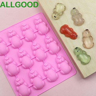 Allgoods แม่พิมพ์ซิลิโคน รูปหมู 3D 12 หลุม สีชมพู สําหรับทําคุ้กกี้ เบเกอรี่