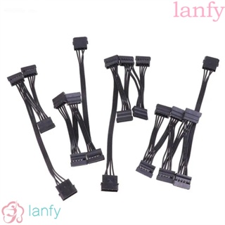 Lanfy สายเคเบิลฮาร์ดไดรฟ์ 4Pin 1 เป็น 3 4 5 6 SATA ตัวผู้ เป็นตัวเมีย 18AWG SATA สําหรับฮาร์ดดิสก์ HDD SSD DIY