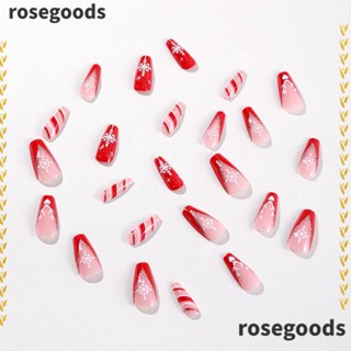 Rosegoods1 เล็บปลอม ทรงสี่เหลี่ยม กันน้ํา สําหรับผู้หญิง