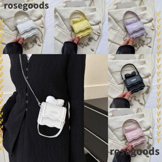 Rosegoods1 กระเป๋าสะพายไหล่ ทรงสี่เหลี่ยม ขนาดเล็ก สีพื้น พร้อมสายโซ่คล้อง สําหรับผู้หญิง