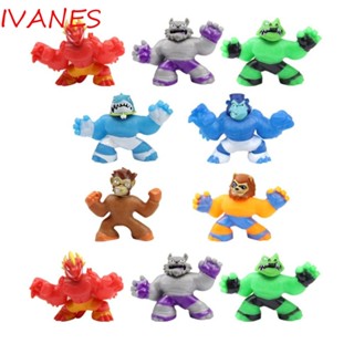 Ivanes Goo Jit Zu Games Squeeze, Crocodile Monkey Super Heroes ของเล่นยืดหยุ่น, ฟิกเกอร์แอกชันยืดหยุ่นพิเศษ Gorilla Animal Rubber Man Champion ของเล่นเด็ก