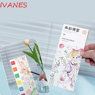 Ivanes สมุดระบายสีน้ํา ลายกราฟฟิติ พร้อมแปรง แบบพกพา ของขวัญวันเด็ก