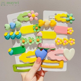 Maywi กิ๊บติดผมหน้าม้า รูปหัวใจน่ารัก สีแคนดี้ แฟชั่นสําหรับผู้หญิง 8 ชิ้น