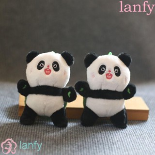 พวงกุญแจ จี้ตุ๊กตาการ์ตูนแพนด้า แพนด้า ขนปุย แบบนิ่ม สําหรับตกแต่ง