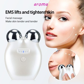 Aroma ลูกกลิ้งนวดหน้า อัลตราโซนิก ความถี่สูง 3D ต่อต้านริ้วรอย สําหรับผู้หญิง|เครื่องนวดหน้าไฟฟ้า กําจัดริ้วรอย