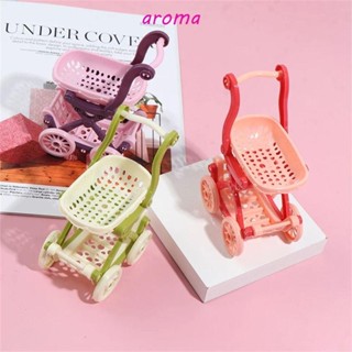 Aroma รถเข็นซูเปอร์มาร์เก็ต เฟอร์นิเจอร์ ของเล่นเด็ก สําหรับตกแต่งบ้านตุ๊กตา