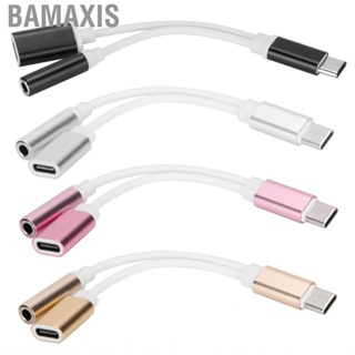 Bamaxis Type‑C To 3.5mm Splitter Headphone Data Adapter  Faster Charge Audio Aux Adaptor High Strength Hardness for Listen Songs