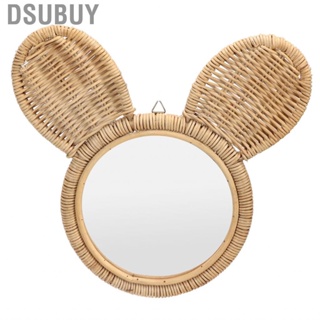 Dsubuy Hanging Mirror High Definition Rattan Wall Decorative Makeup