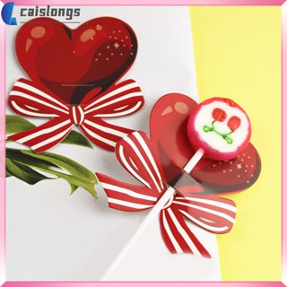 100 ชิ้น โบว์ กระดาษห่อขนม หัวใจ อมยิ้ม กระดาษการ์ด ห่อ ตกแต่ง สไตล์ caislongs
