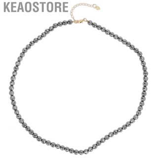 Keaostore Terahertz Round Beads Necklace 128 Facets Natural Stone CHW