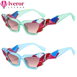 Lveror แว่นตากันแดด ไล่โทนสี แคทอาย สีสันสดใส สําหรับผู้หญิง