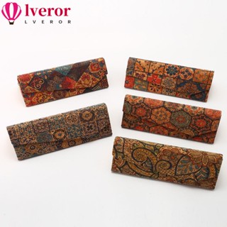 Lveror กล่องเก็บแว่นตา ทรงสามเหลี่ยม แบบพับได้ สไตล์เรโทร