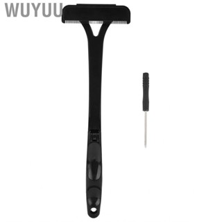 Wuyuu Shaving Blades Back  Extra Long Handle Manual Lightweight Foldable Professional Shaver for Men Black