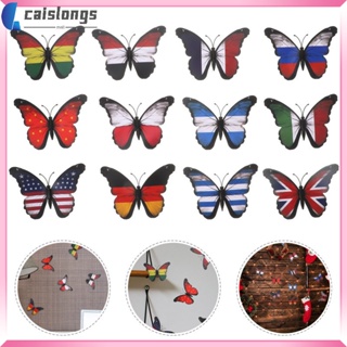 Caislongs สติกเกอร์ ลายผีเสื้อ 3D DIY สําหรับติดตกแต่งผนังบ้าน 24 ชิ้น