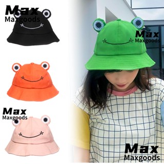 Maxg หมวกบักเก็ต รูปกบ ตาโต ของขวัญวันหยุดกลางแจ้ง หมวกกันแดด