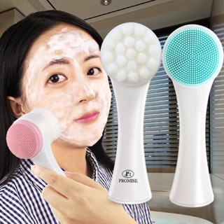 Hot Sale# 3d silicone face washing brush manual face cleaning brush face cleaning instrument soft hair cleaning brush double-sided massage brush 8cc