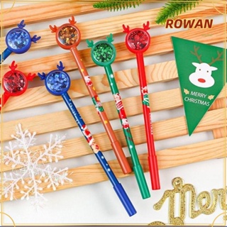 Rowans ปากกาหมึกเจล พลาสติก ลายการ์ตูนกวางเอลก์ คริสต์มาส สีดํา 4 ชิ้น