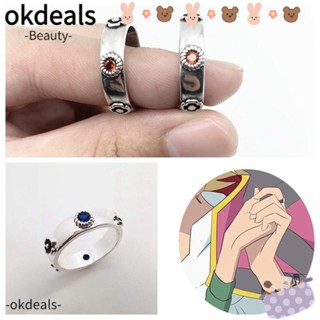 Okdeals แหวนโลหะ รูปการ์ตูนอนิเมะ ปรับได้ พร็อพเครื่องประดับ สําหรับเด็กผู้ชาย