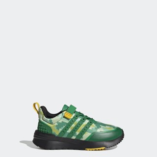 adidas วิ่ง รองเท้าพร้อมสายรัดด้านบนและเชือกรองเท้ายืดหยุ่น adidas x LEGO® Racer TR21 เด็ก สีเขียว HQ1325