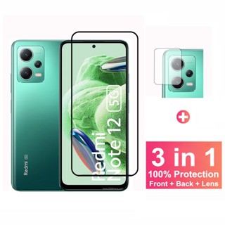 3 in 1 ฟิล์มกระจกนิรภัยกันรอยหน้าจอ และเลนส์กล้อง คุณภาพสูง สําหรับ Xiaomi Redmi Note 12 Xiaomi Redmi Note 12 12S 11 11S Pro Plus 4G 5G