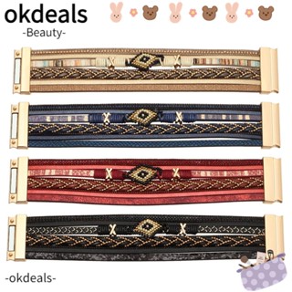 Okdeals สร้อยข้อมือ ประดับลูกปัด หลายชั้น ของขวัญ