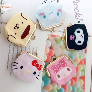 Pewany กระเป๋าสตางค์ กระเป๋าใส่เหรียญ ขนาดเล็ก ลาย Cinnamoroll Kuromi สําหรับผู้หญิง