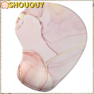 Shououy แผ่นรองเมาส์ ลายหินอ่อนน่ารัก กันลื่น ตามหลักสรีรศาสตร์ สีชมพู สําหรับบ้าน