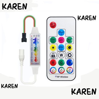 Karen รีโมตควบคุมสายไฟ Led 3Pin KTV DC5-24V DC USB 17Keys Mini RF สําหรับ WS2812B WS2811 5050