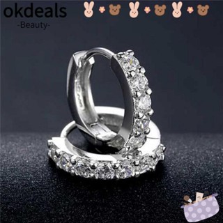 Okdeals ต่างหู ประดับเพชร สไตล์เรโทร สวยหรู สําหรับผู้หญิง 1 คู่ 3 คู่