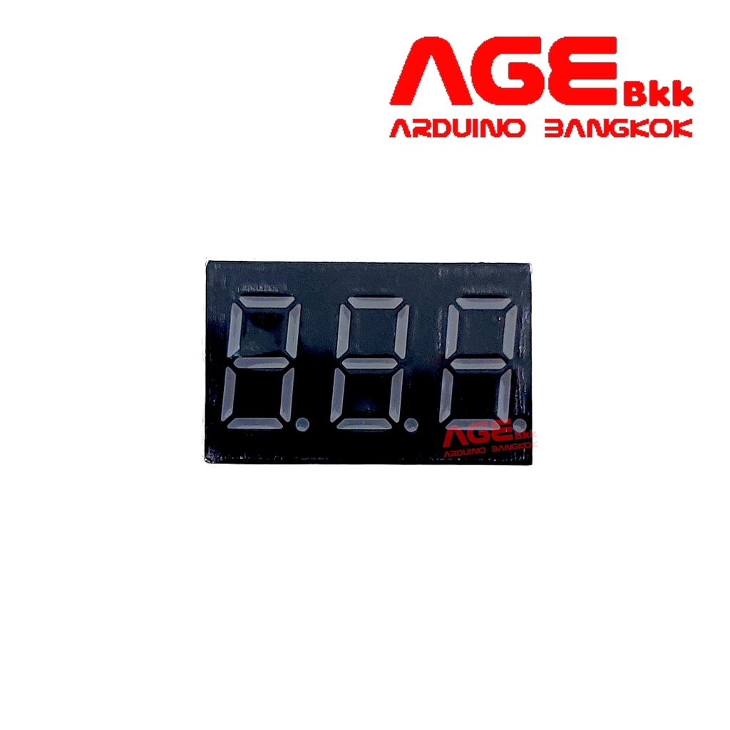 7 segment 0.36" Common Cathode RED ลบร่วม สีแดง 3 หลัก
