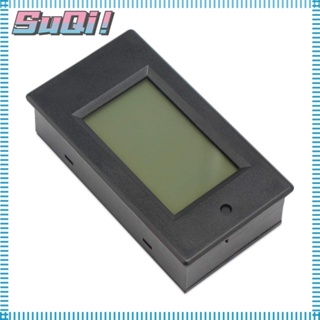 Suqi เครื่องวัดแรงดันไฟฟ้าดิจิทัล DC 6.5-100V พลาสติก 20A LCD พร้อมจอแสดงผลแบ็คไลท์ สีดํา