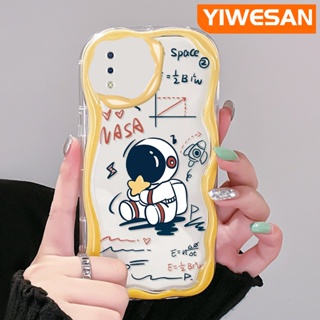 เคสโทรศัพท์มือถือแบบนิ่ม ใส กันกระแทก ลายการ์ตูนนักบินอวกาศน่ารัก สีครีม สําหรับ VIVO Y93 Y93s Y91 Y91i Y95