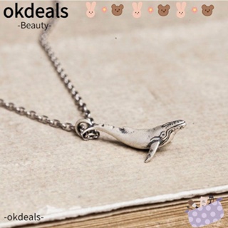 Okdeals สร้อยคอเงิน 925 จี้รูปปลาวาฬน่ารัก แฟชั่น