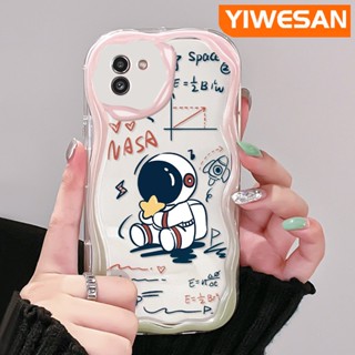 เคสโทรศัพท์มือถือแบบนิ่ม ใส กันกระแทก ลายการ์ตูนนักบินอวกาศน่ารัก สีครีม สําหรับ Samsung A03 Core A03s A02 M02 A02s M02s F02s