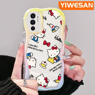 เคสโทรศัพท์มือถือ ซิลิโคนนุ่ม ใส ลายเฮลโลคิตตี แมว สีครีม หลากสี สําหรับ VIVO V23E 4G V23E 5G V23 Pro V23i 5G S12 5G Y75