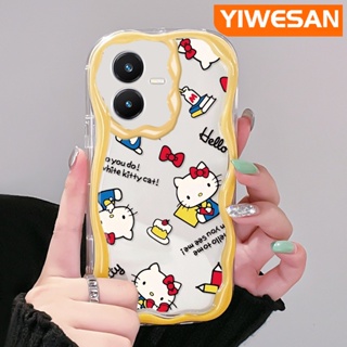 เคสโทรศัพท์มือถือ ซิลิโคนใส ลายเฮลโลคิตตี้ แมว สีสันสดใส สําหรับ VIVO Y22 Y22s