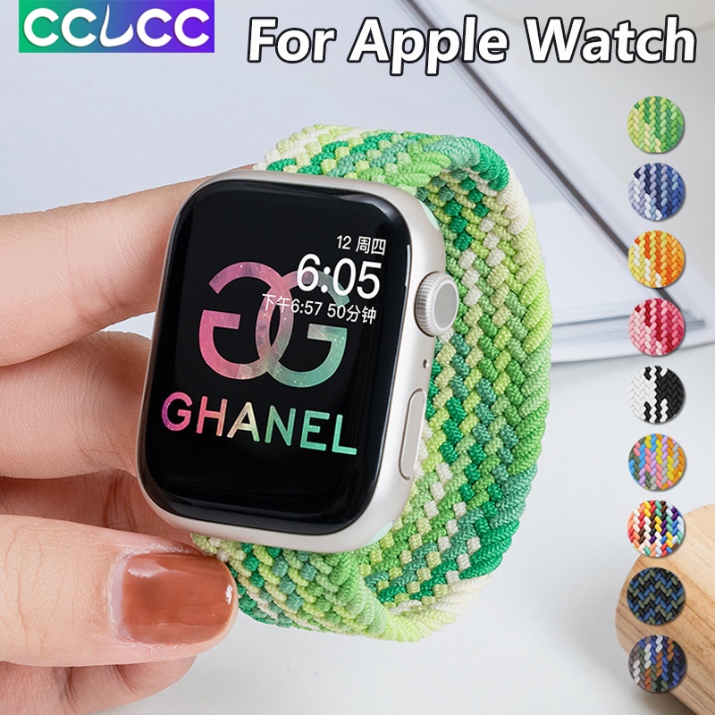Cclcc สายนาฬิกาข้อมือไนล่อนถัก ยืดหยุ่น ปรับได้ สําหรับ iWatch Ultra SE Series 8 7 6 5 4 3 2 1 Apple Watch 49 มม. 45 มม. 41 มม. 44 มม. 40 มม. 42 มม. 38 มม.