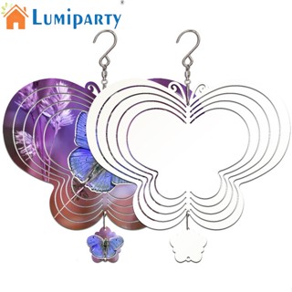 Lumiparty กระดิ่งลมเปล่า รูปผีเสื้อ สองด้าน Diy สําหรับแขวนตกแต่ง 2 ชิ้น