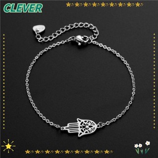 Clever สร้อยข้อมือโซ่เหล็กไทเทเนียม ปรับได้ สไตล์ฮิปฮอป สร้างสรรค์ เครื่องประดับแฟชั่น สําหรับผู้ชาย ผู้หญิง 3 ชิ้น