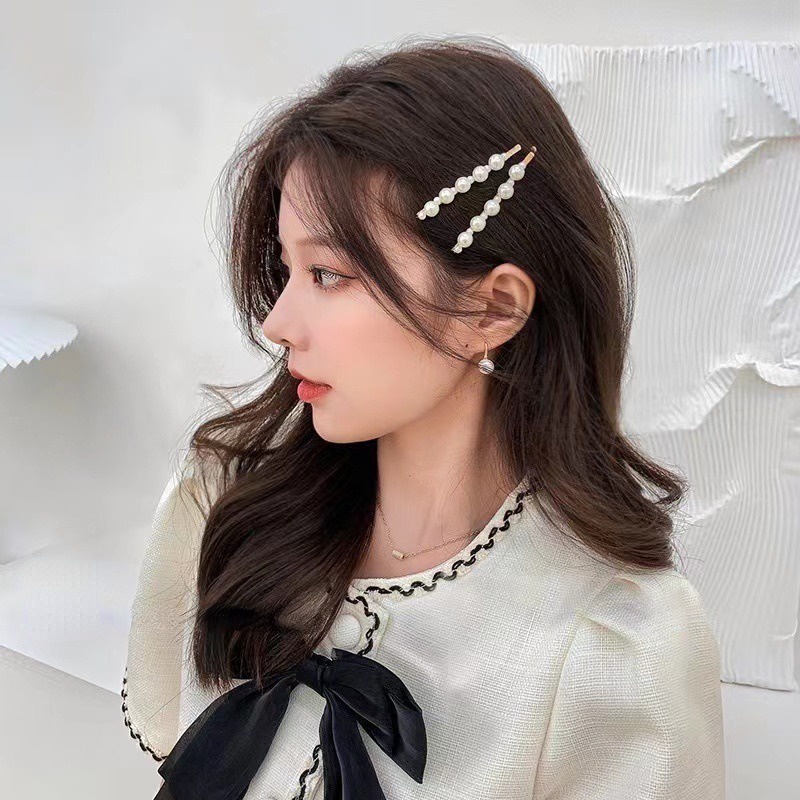 กิ๊บติดผมโลหะ ประดับไข่มุกเทียม พลอยเทียม สไตล์คลาสสิก หรูหรา เครื่องประดับ สําหรับผู้หญิง