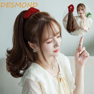 Desmond วิกผมหางม้าสังเคราะห์ สีแดง สีน้ําตาล สีดํา ทนความร้อน สําหรับผู้หญิง