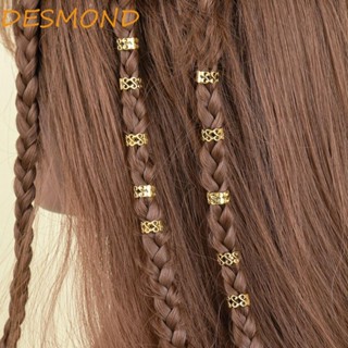 Desmond 10 ชิ้น / เซต กิ๊บติดผม ลูกปัดเงิน สีทอง เสน่ห์ อัลลอยถักเปีย ผม ผู้หญิง