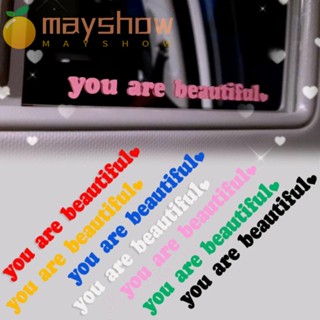 Mayshow สติกเกอร์ไวนิล PVC กันน้ํา 10*1 ซม. สําหรับติดตกแต่งกระจกมองหลังรถยนต์