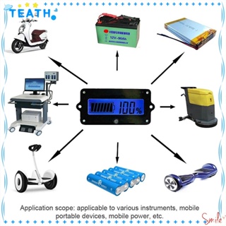 Teath เครื่องทดสอบแรงดันไฟฟ้าแบตเตอรี่ลิเธียม หน้าจอ LCD สําหรับรถยนต์ รถจักรยานยนต์