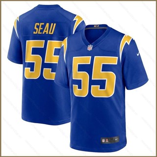 Qy NFL เสื้อยืดลําลอง แขนสั้น คอกลม พิมพ์ลาย Los Angeles Game Jersey Junior Seau Retired Player พลัสไซซ์