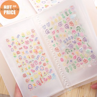 Xoitr สมุดอัลบั้มสติกเกอร์ สําหรับตกแต่งเล็บ DIY