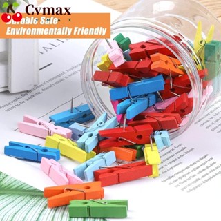 Cvmax 50 ชิ้น หมุดกด คลิปไม้ ที่มีสีสัน ตกแต่งสํานักงาน หมุดกด