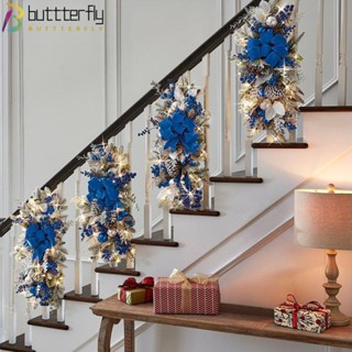 Buttterfly พวงหรีดคริสต์มาส มีไฟ LED สําหรับตกแต่งต้นคริสต์มาส